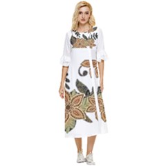 Im Fourth Dimension Colour 39 Double Cuff Midi Dress