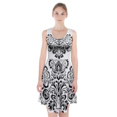 Im Fourth Dimension Black White 40 Racerback Midi Dress by imanmulyana