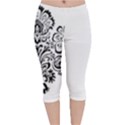 IM Fourth Dimension Black White 40 Velvet Capri Leggings  View1