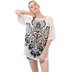 Im Fourth Dimension Black White 40 Oversized Chiffon Top by imanmulyana