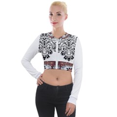 Im Fourth Dimension Black White 40 Long Sleeve Cropped Velvet Jacket by imanmulyana