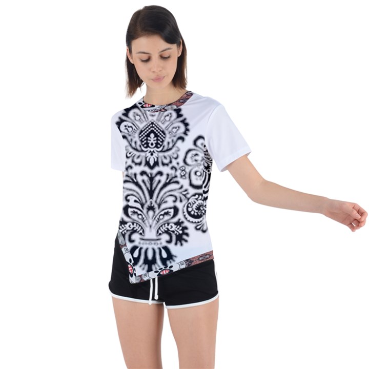 IM Fourth Dimension Black White 40 Asymmetrical Short Sleeve Sports Tee