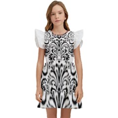 Im Fourth Dimension Black White 40 Kids  Winged Sleeve Dress by imanmulyana