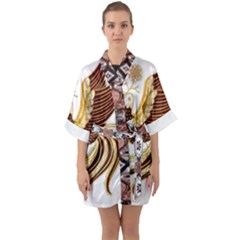 Im Fourth Dimension Colour 45 Half Sleeve Satin Kimono  by imanmulyana