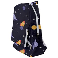 Cosmos Rocket Spaceships Ufo Travelers  Backpack by Wegoenart