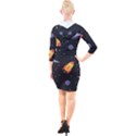 Cosmos Rocket Spaceships Ufo Quarter Sleeve Hood Bodycon Dress View2