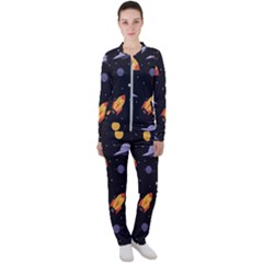 Cosmos Rocket Spaceships Ufo Casual Jacket And Pants Set