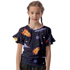 Cosmos Rocket Spaceships Ufo Kids  Cut Out Flutter Sleeves