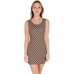 Brown Square Squares Template Background Diamond Pattern Bodycon Dress by Wegoenart