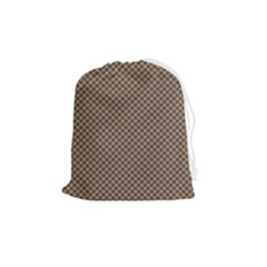 Brown Square Squares Template Background Diamond Pattern Drawstring Pouch (medium) by Wegoenart