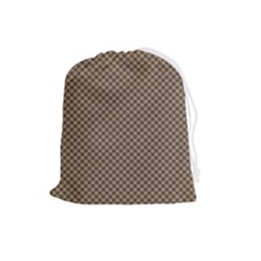 Brown Square Squares Template Background Diamond Pattern Drawstring Pouch (large) by Wegoenart