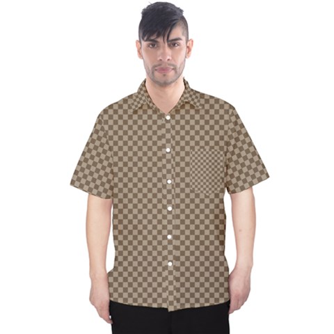 Brown Square Squares Template Background Diamond Pattern Men s Hawaii Shirt by Wegoenart