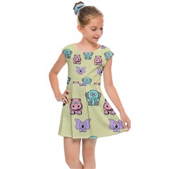 Illustration Animals Pastel Children Colorful Kids  Cap Sleeve Dress by Wegoenart