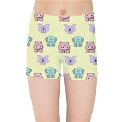 Illustration Animals Pastel Children Colorful Kids  Sports Shorts by Wegoenart