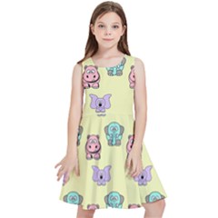 Illustration Animals Pastel Children Colorful Kids  Skater Dress by Wegoenart