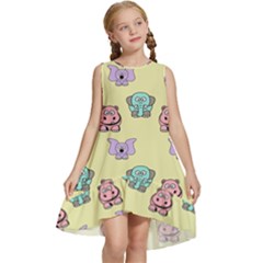 Illustration Animals Pastel Children Colorful Kids  Frill Swing Dress by Wegoenart