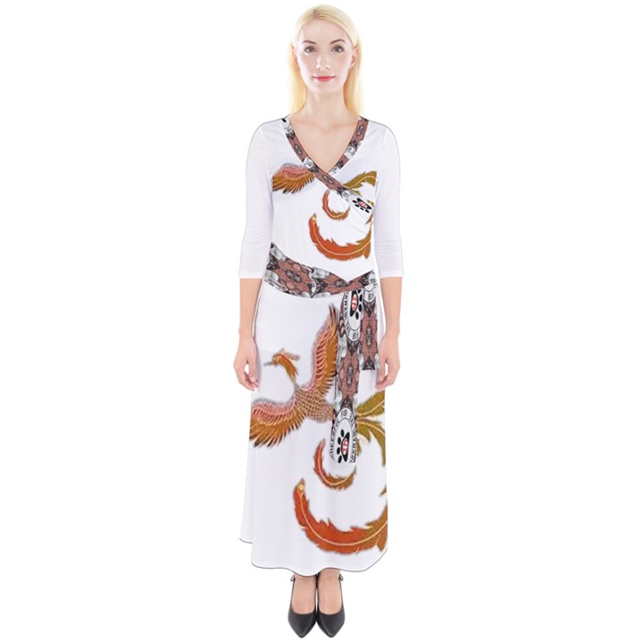 IM Fourth Dimension Colour 46 Quarter Sleeve Wrap Maxi Dress