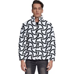 Background Monochrome Geometric Men s Puffer Bubble Jacket Coat by Wegoenart