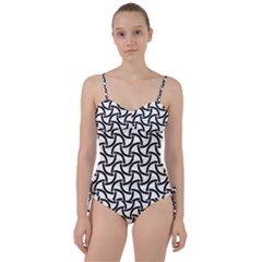 Background Monochrome Geometric Sweetheart Tankini Set by Wegoenart