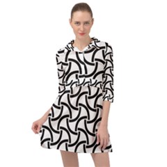 Background Monochrome Geometric Mini Skater Shirt Dress by Wegoenart