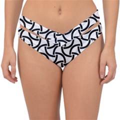 Background Monochrome Geometric Double Strap Halter Bikini Bottom by Wegoenart