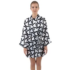 Background Monochrome Geometric Long Sleeve Satin Kimono by Wegoenart