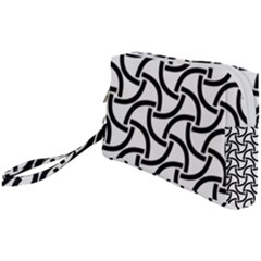 Background Monochrome Geometric Wristlet Pouch Bag (small) by Wegoenart