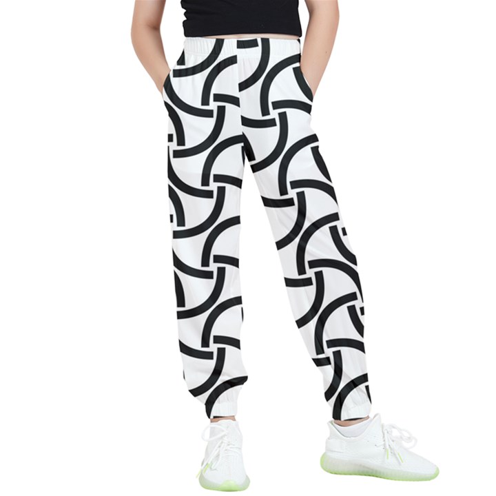 Background Monochrome Geometric Kids  Elastic Waist Pants