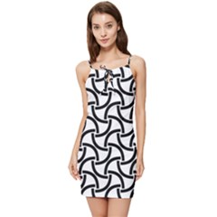 Background Monochrome Geometric Summer Tie Front Dress by Wegoenart