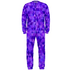 Illustration Purple Triangle Purple Background Onepiece Jumpsuit (men) by Wegoenart