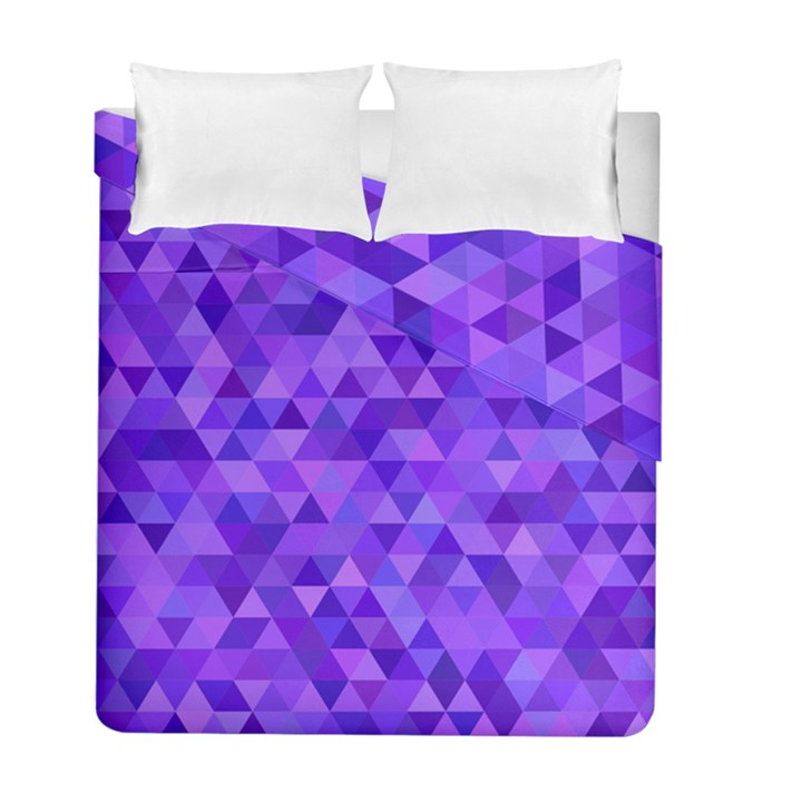 Illustration Purple Triangle Purple Background Duvet Cover Double Side (Full/ Double Size)