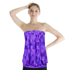 Illustration Purple Triangle Purple Background Strapless Top by Wegoenart