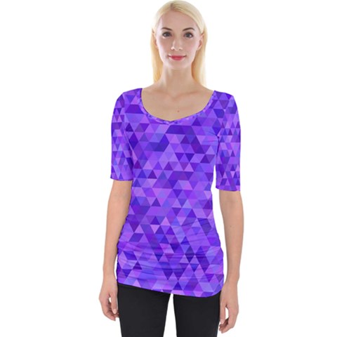 Illustration Purple Triangle Purple Background Wide Neckline Tee by Wegoenart