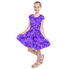 Illustration Purple Triangle Purple Background Kids  Short Sleeve Dress