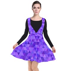 Illustration Purple Triangle Purple Background Plunge Pinafore Dress by Wegoenart