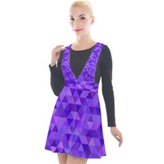 Illustration Purple Triangle Purple Background Plunge Pinafore Velour Dress by Wegoenart