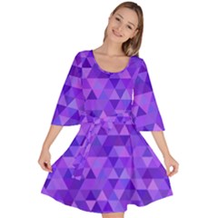 Illustration Purple Triangle Purple Background Velour Kimono Dress by Wegoenart