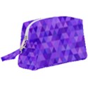 Illustration Purple Triangle Purple Background Wristlet Pouch Bag (Large) View1