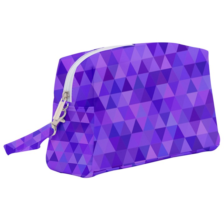 Illustration Purple Triangle Purple Background Wristlet Pouch Bag (Large)