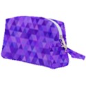 Illustration Purple Triangle Purple Background Wristlet Pouch Bag (Large) View2