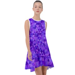 Illustration Purple Triangle Purple Background Frill Swing Dress by Wegoenart