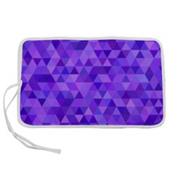 Illustration Purple Triangle Purple Background Pen Storage Case (l) by Wegoenart