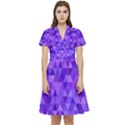 Illustration Purple Triangle Purple Background Short Sleeve Waist Detail Dress View1