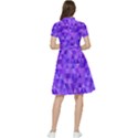 Illustration Purple Triangle Purple Background Short Sleeve Waist Detail Dress View2