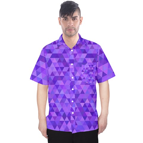 Illustration Purple Triangle Purple Background Men s Hawaii Shirt by Wegoenart