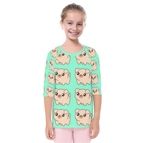 Puppy Pattern Wallpaper Dog Pet Kids  Quarter Sleeve Raglan Tee by Wegoenart