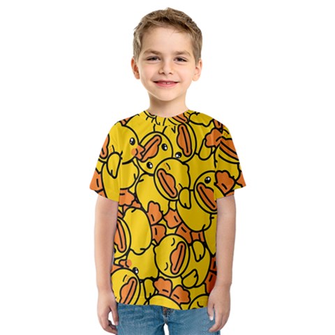 Illustration Duck Cartoon Background Pattern Kids  Sport Mesh Tee by Wegoenart