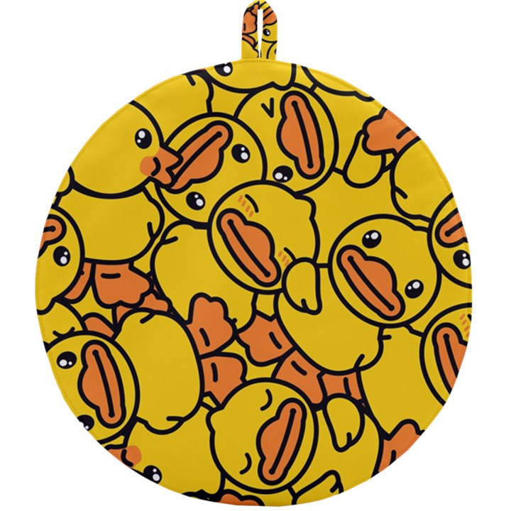 Illustration Duck Cartoon Background Pattern Round Trivet