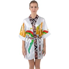 Im Fourth Dimension Colour 47 Half Sleeve Satin Kimono  by imanmulyana