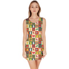 Illustration Template Christmas Pattern Bodycon Dress by Wegoenart